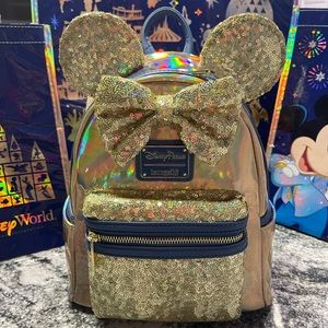 Disney 50th Anniversary Sequin Gold backpack Loungefly